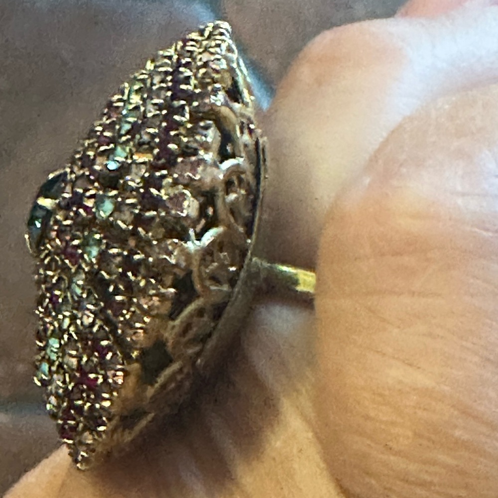 Large Rhinestones Statement Ring - image 3
